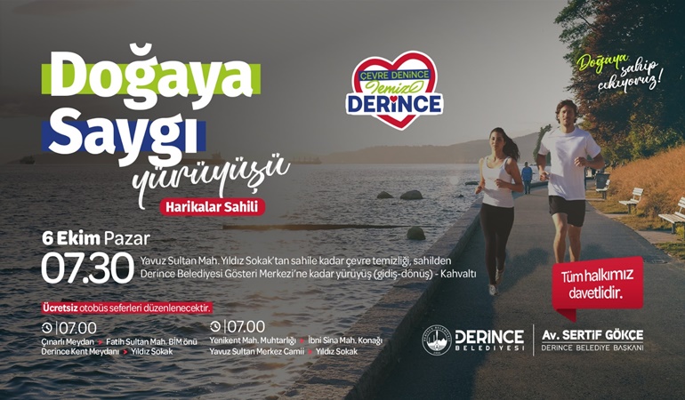 Derince’de doğaya saygı yürüyüşü ve temiz çevre etkinliği