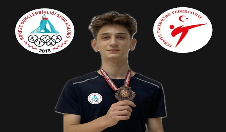 Körfezli Hamza Taekwondo üçüncüsü oldu