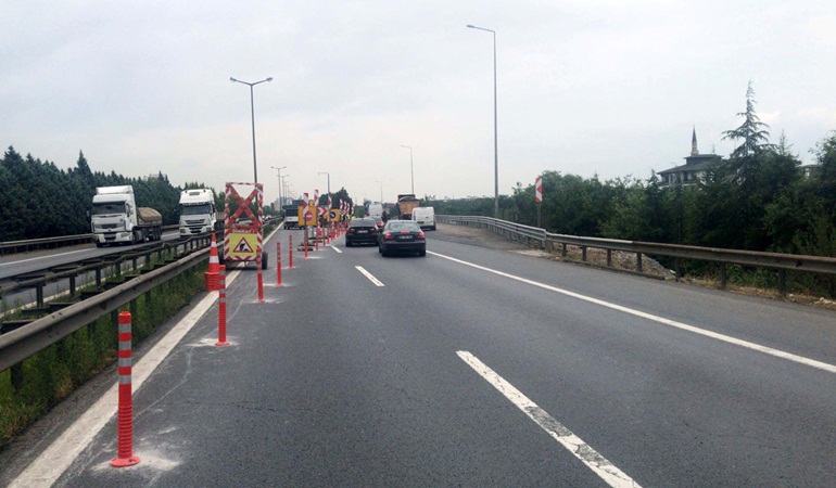 Stadyum yolu için TEM’de çalışmalar başladı