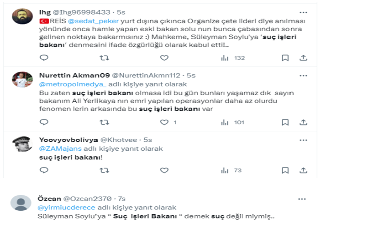 Suç İşleri Bakanı diyen diyene!