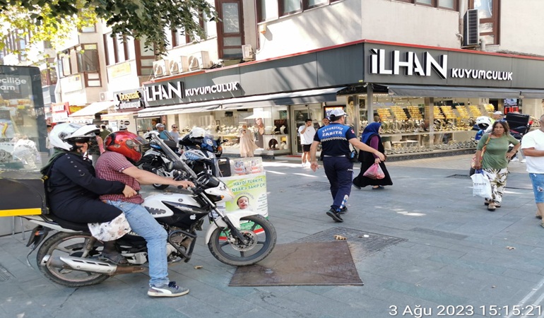 Zabıta ve Emniyetten motosiklet denetimi